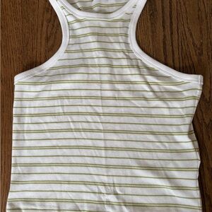 Abercrombie and Fitch Striped White and Green Tank Top-Make an offer